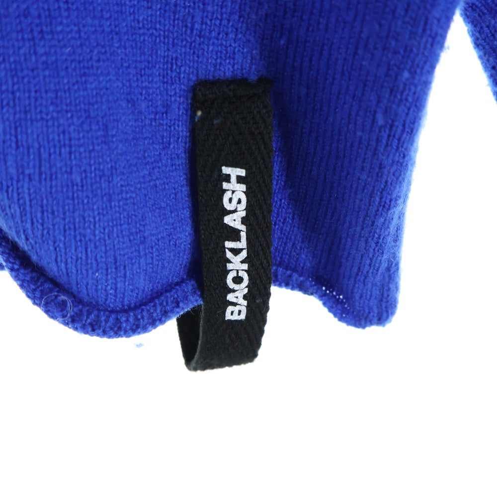 ISAMU KATAYAMA BACKLASH(イサムカタヤマバックラッシュ) 21AW カシミヤ混 Vネック ウールニットセーター ブルー KN-769-04