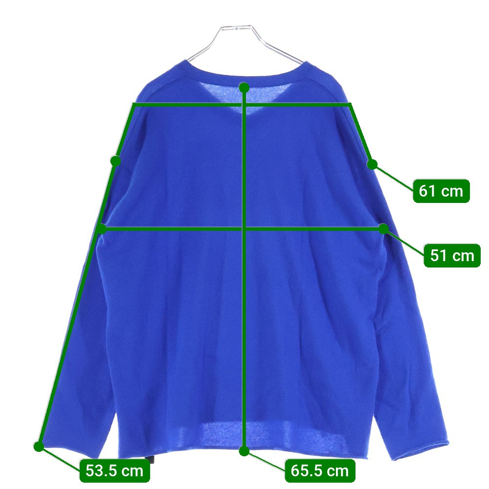 ISAMU KATAYAMA BACKLASH(イサムカタヤマバックラッシュ) 21AW カシミヤ混 Vネック ウールニットセーター ブルー KN-769-04