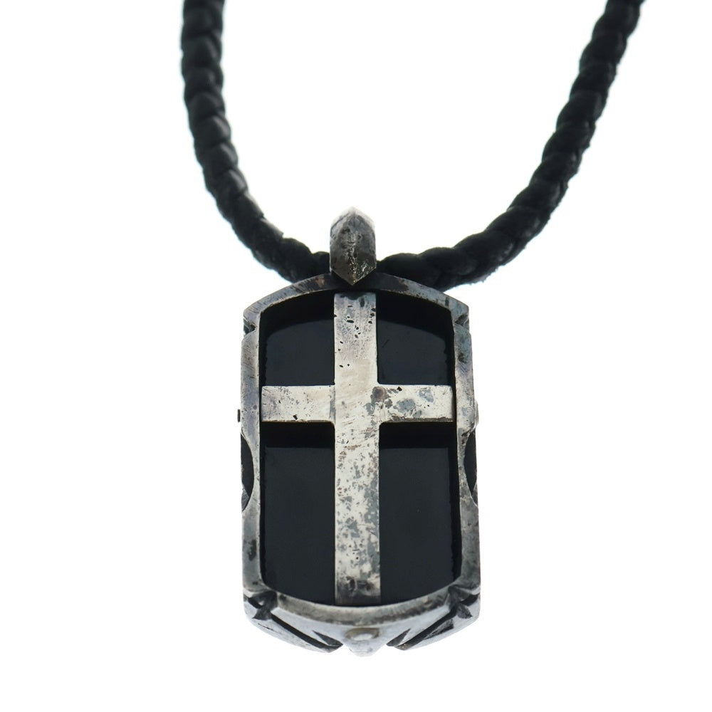 ISAMU KATAYAMA BACKLASH(イサムカタヤマバックラッシュ) ×JUN UEZONO ジュンウエゾノ 純銀 ドッグタグクロス ネックレス シルバー