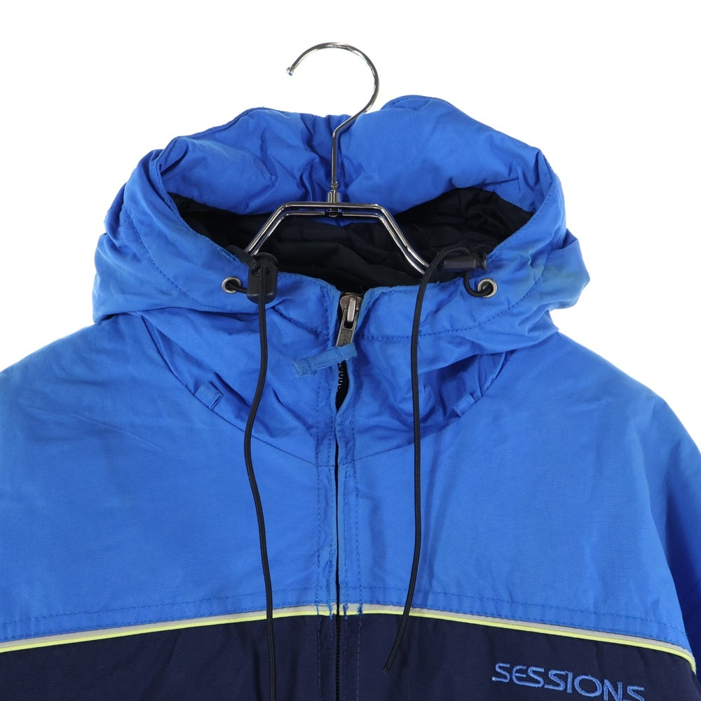 NO BRAND(ノーブランド) SESSIONS セッションズ RIDGE SERIES リッジシリーズ ナイロン フーデッドジャケット ブルー/ブラック