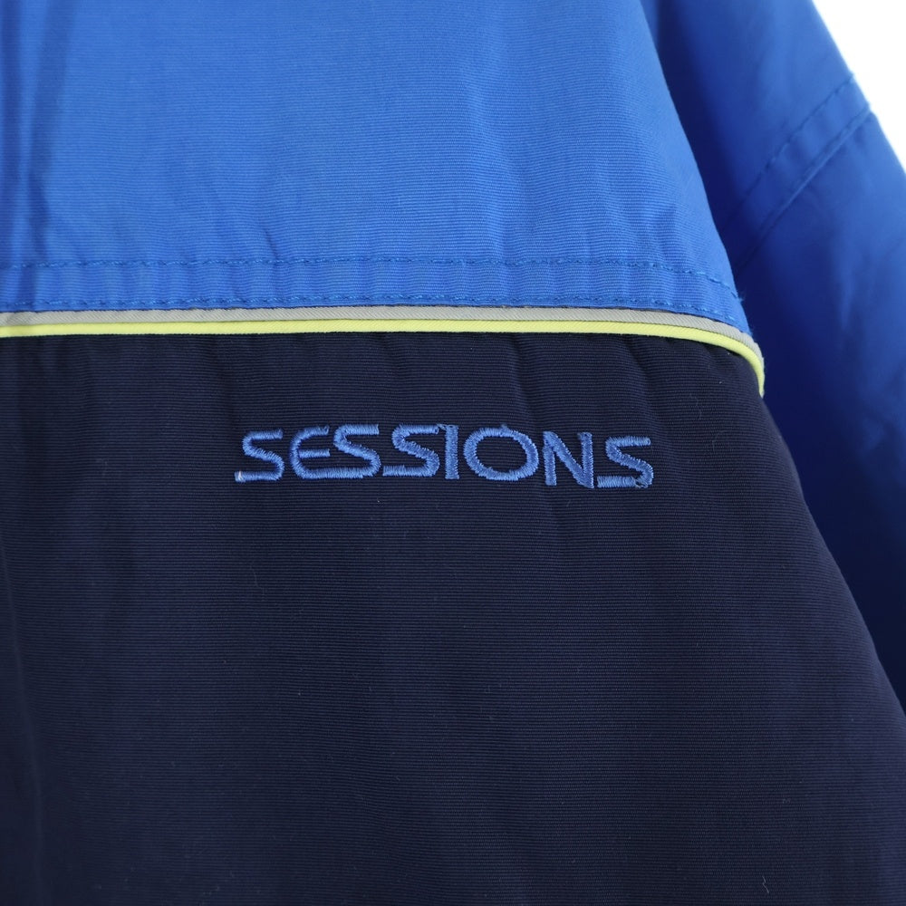 NO BRAND(ノーブランド) SESSIONS セッションズ RIDGE SERIES リッジシリーズ ナイロン フーデッドジャケット ブルー/ブラック