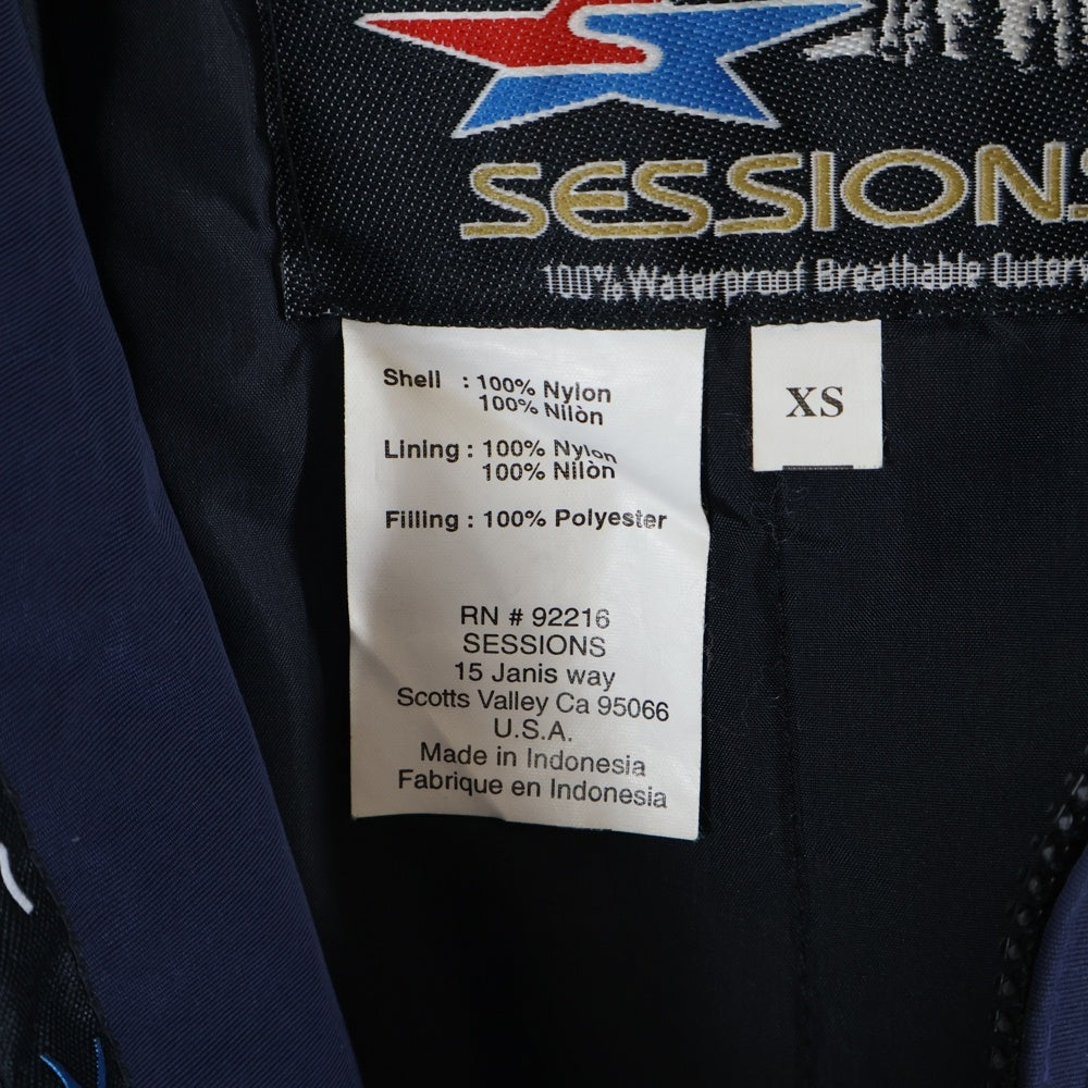 NO BRAND(ノーブランド) SESSIONS セッションズ RIDGE SERIES リッジシリーズ ナイロン フーデッドジャケット ブルー/ブラック