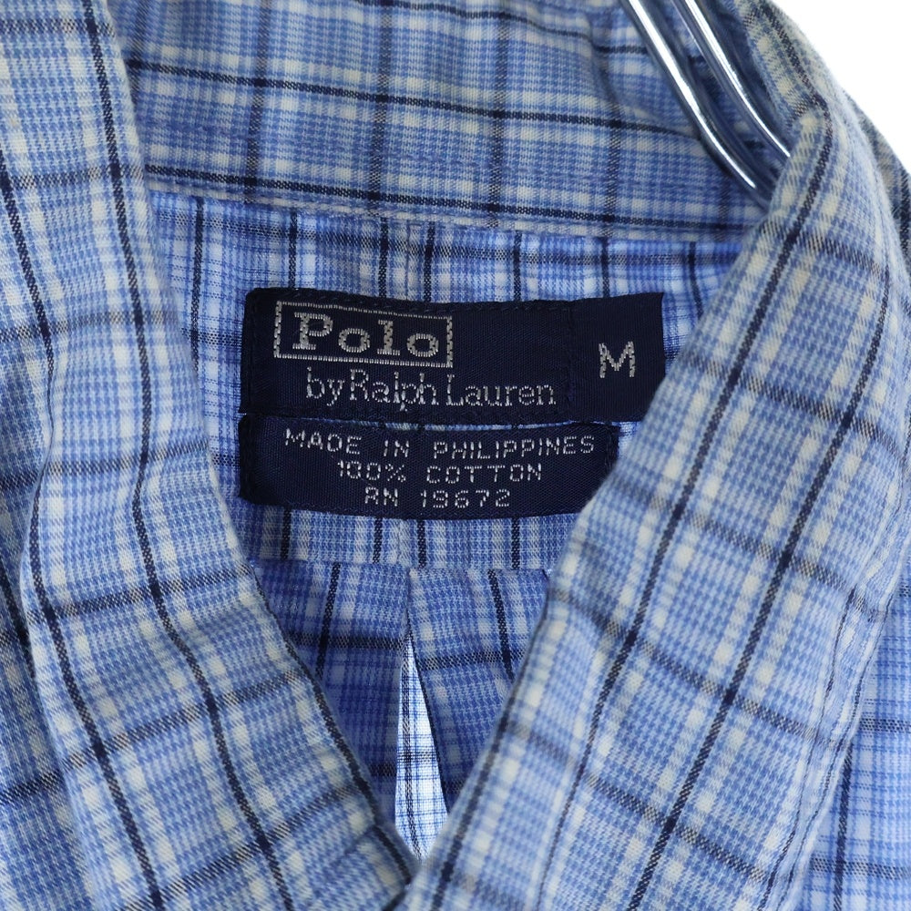 POLO RALPH LAUREN(ポロラルフローレン) ウィンドウペンチェック ボタンダウン 長袖シャツ ブルー
