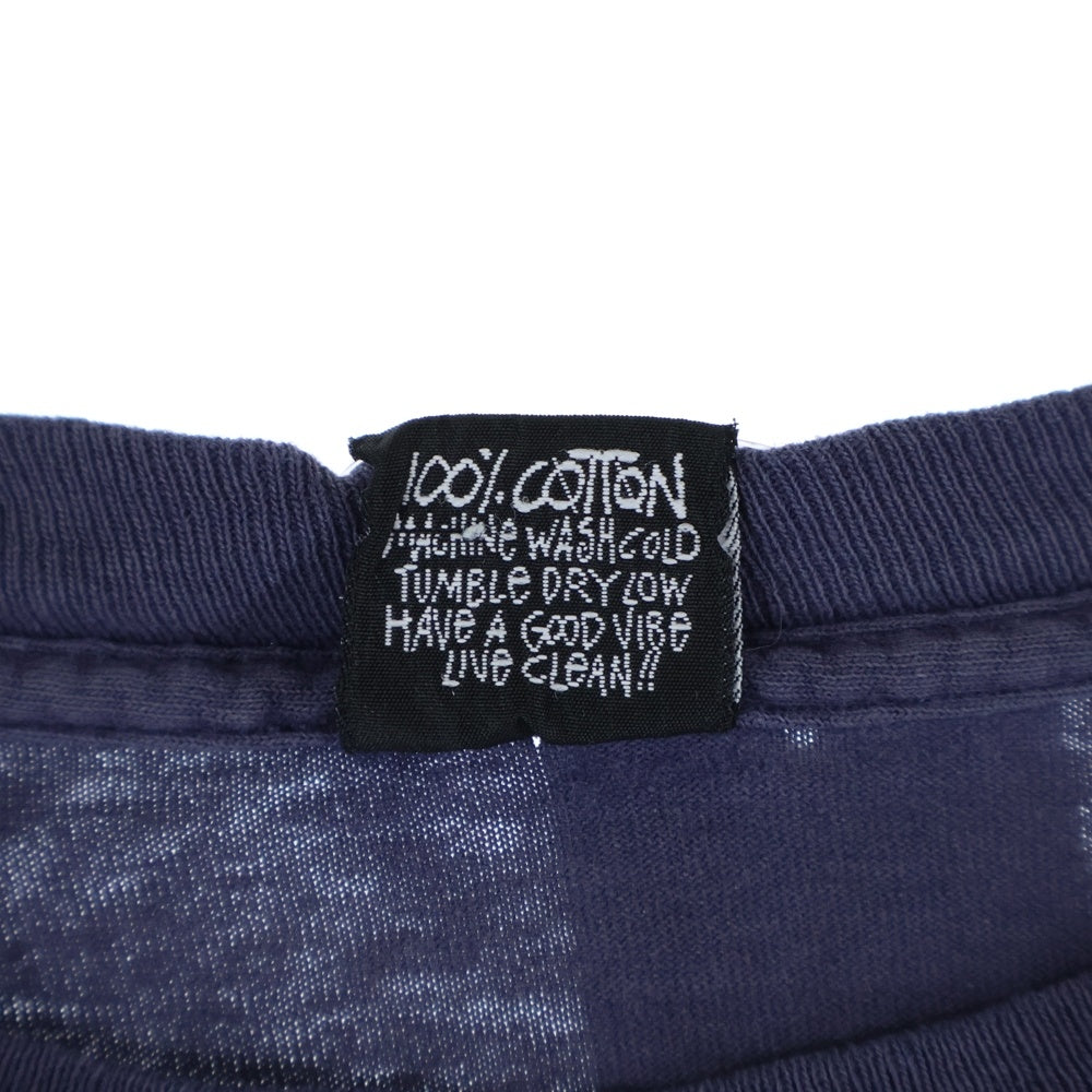STUSSY(ステューシー) 80S VINTAGE 黒タグ クラウン 両面プリント 長袖Tシャツ カットソー ネイビー