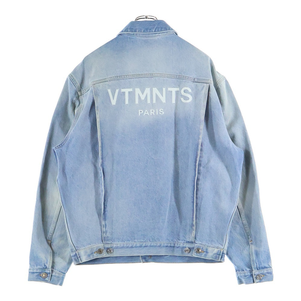 VTMNTS(ブイティーエムエヌティーエス) 23AW バックロゴ 刺繍 デニムジャケット Gジャン インディゴ VL18JA770L