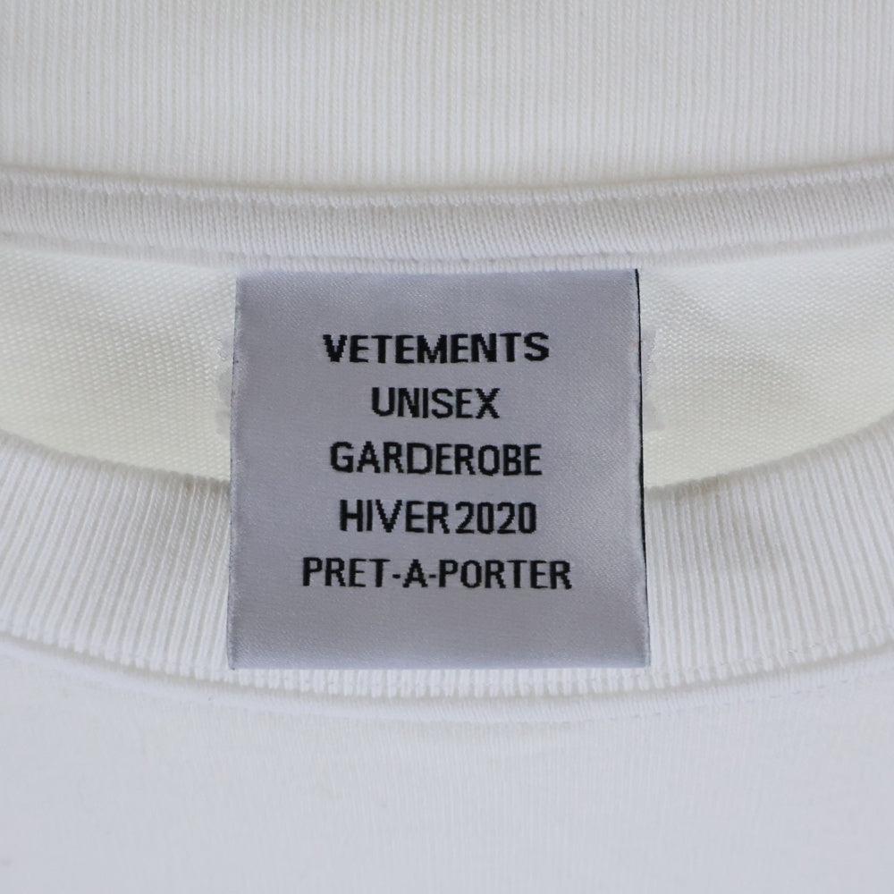 VETEMENTS(ヴェトモン) 19AW BIG TAG LOGO T-SHIRT ビッグタグ ロゴ 半袖Tシャツ カットソー ホワイト UAH20TR611