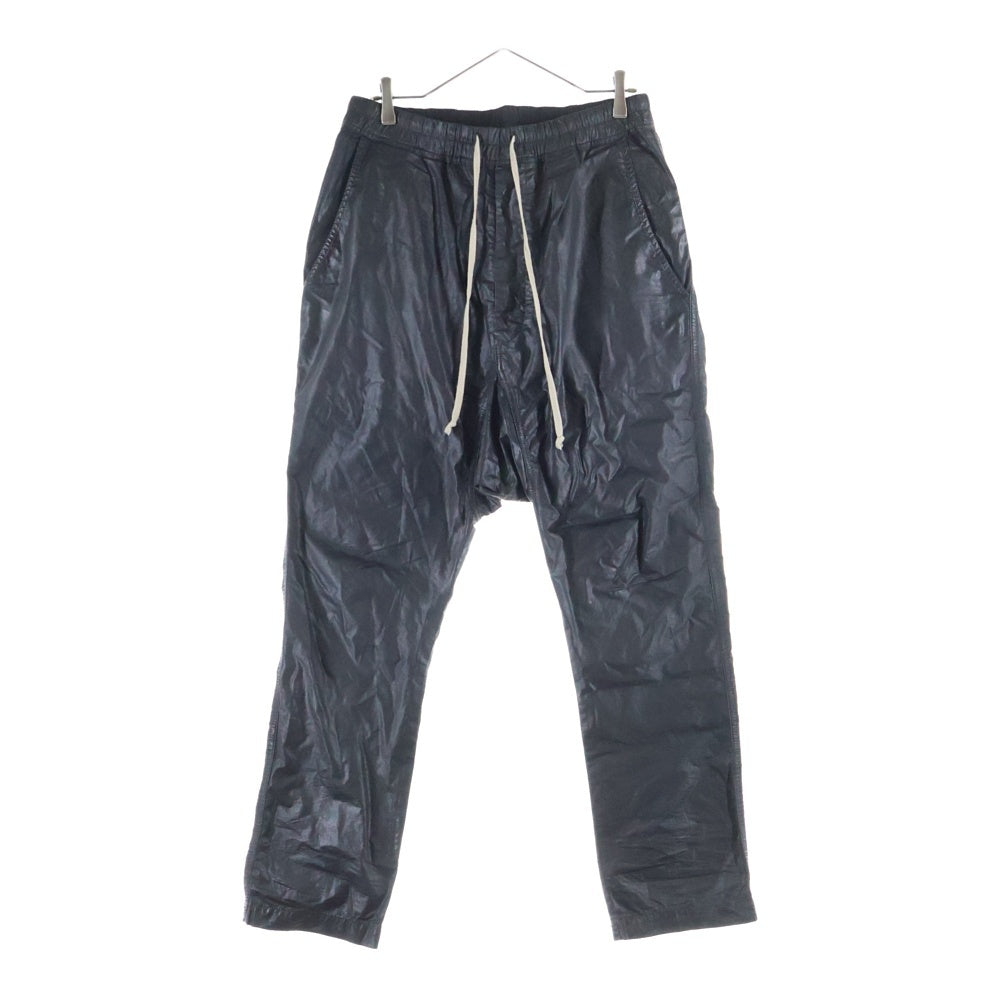 Rick Owens DRKSHDW(リックオウエンス ダークシャドウ) ドローストリング コーティング サルエルパンツ ブラック DU15S9374