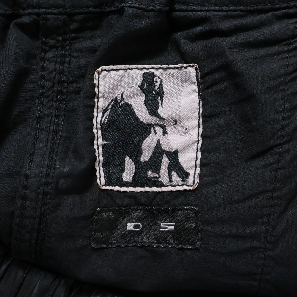 Rick Owens DRKSHDW(リックオウエンス ダークシャドウ) ドローストリング コーティング サルエルパンツ ブラック DU15S9374