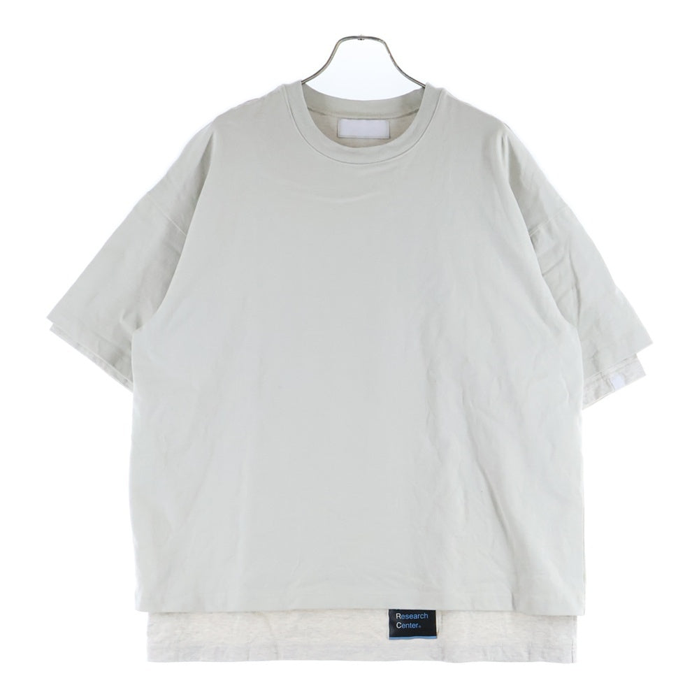 NEON SIGN(ネオンサイン) LAYERED T-SHIRTS レイヤード コットン クルーネック カットソー 半袖Tシャツ ベージュ N1665
