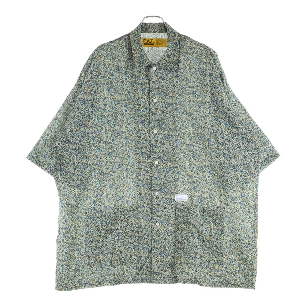 FAT(エフエーティー) FIBERSSOM フィバーサム 総柄 レギュラーカラー 半袖シャツ グリーン F32510-SH17-AB