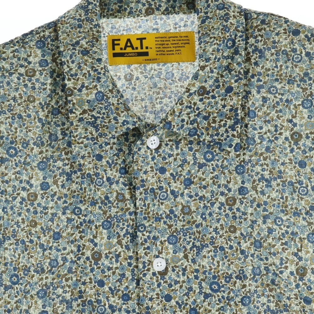 FAT(エフエーティー) FIBERSSOM フィバーサム 総柄 レギュラーカラー 半袖シャツ グリーン F32510-SH17-AB