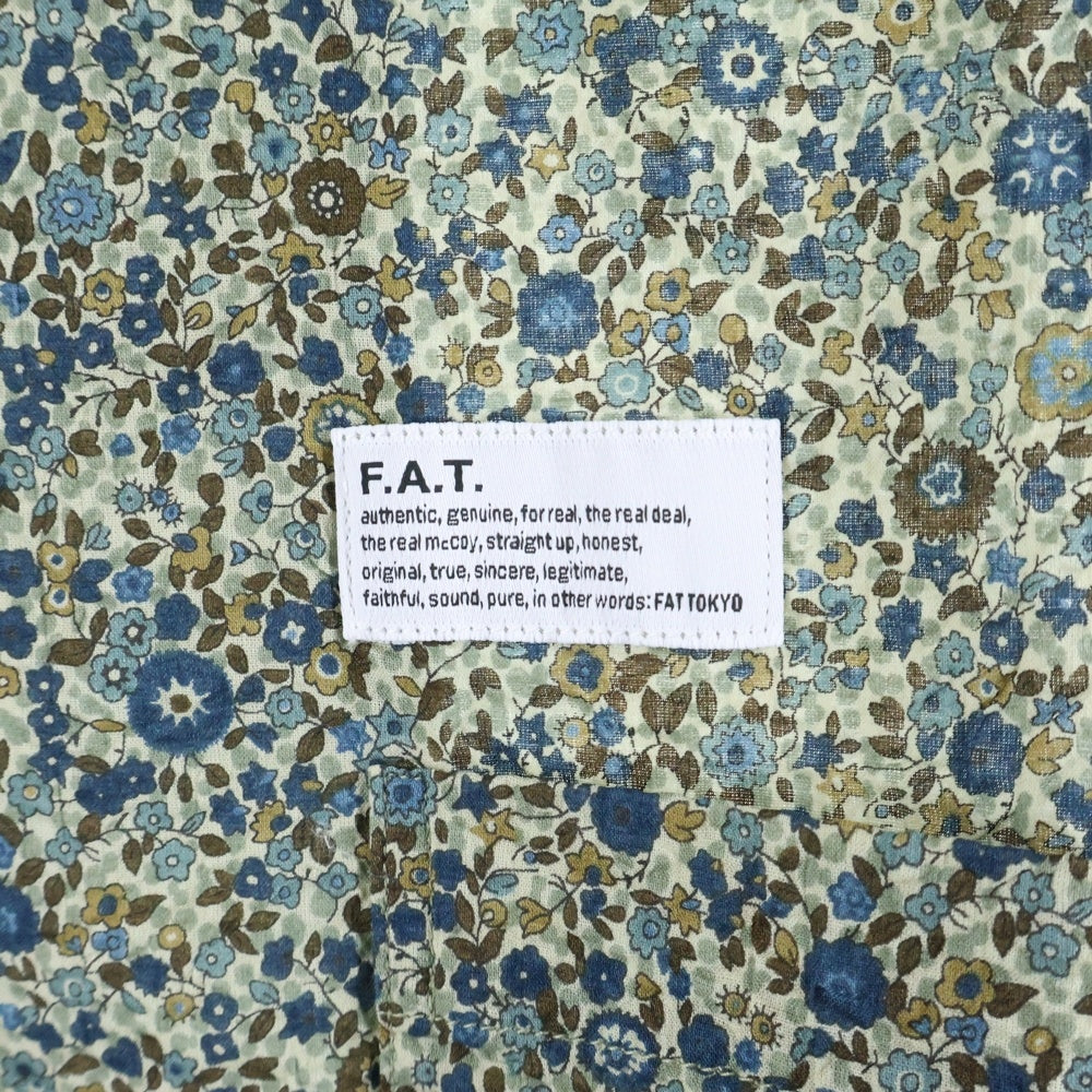 FAT(エフエーティー) FIBERSSOM フィバーサム 総柄 レギュラーカラー 半袖シャツ グリーン F32510-SH17-AB