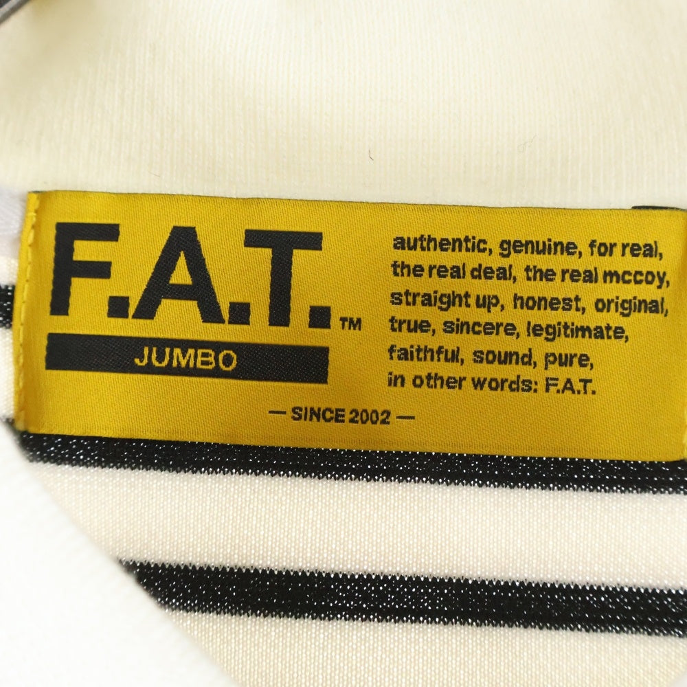 FAT(エフエーティー) BEEDER ビーダー ボーダー 半袖ポロシャツ アイボリー/ブラック F32411-CT34-AB