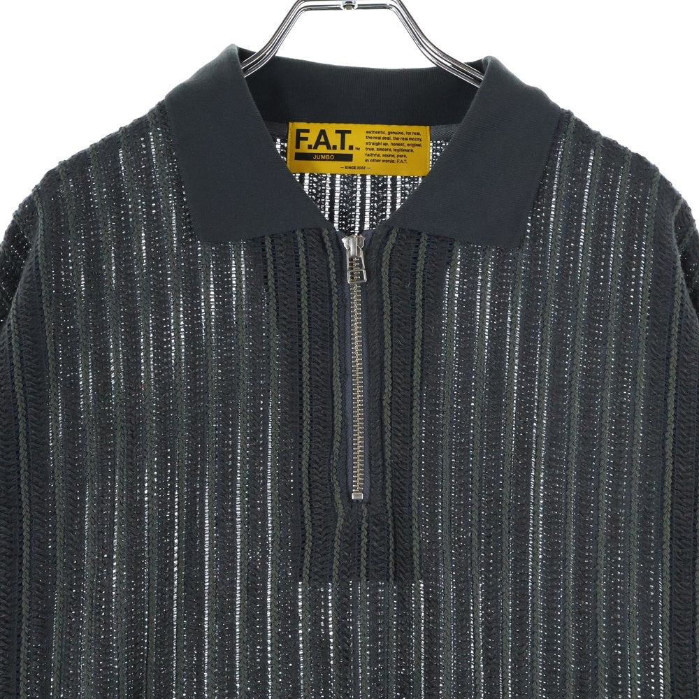 FAT(エフエーティー) RASCHELO ラッシェロ ハーフジップ 長袖ポロシャツ グレー F32520-CT20-AB