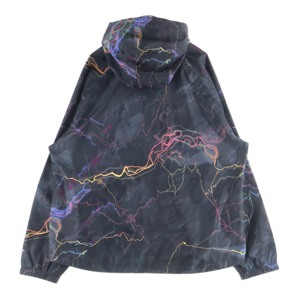 THE NORTH FACE(ザノースフェイス) 23SS NOVELTY TNF RAIN HOODIE ノベルティ 総柄 レインフーディー ナイロンジャケット ブラック NF0A7ZYD