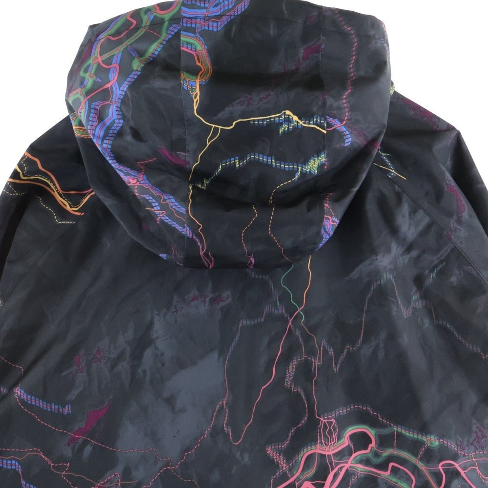 THE NORTH FACE(ザノースフェイス) 23SS NOVELTY TNF RAIN HOODIE ノベルティ 総柄 レインフーディー ナイロンジャケット ブラック NF0A7ZYD