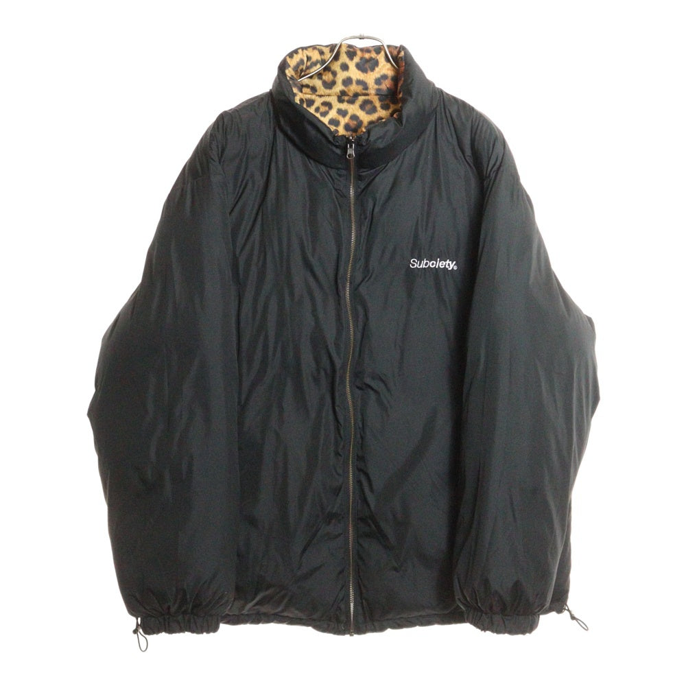 Subciety(サブサエティ) PATTERNED PADDED JACKET パターンド レオパード リバーシブルパファージャケット ブラック/ブラウン 105-62527