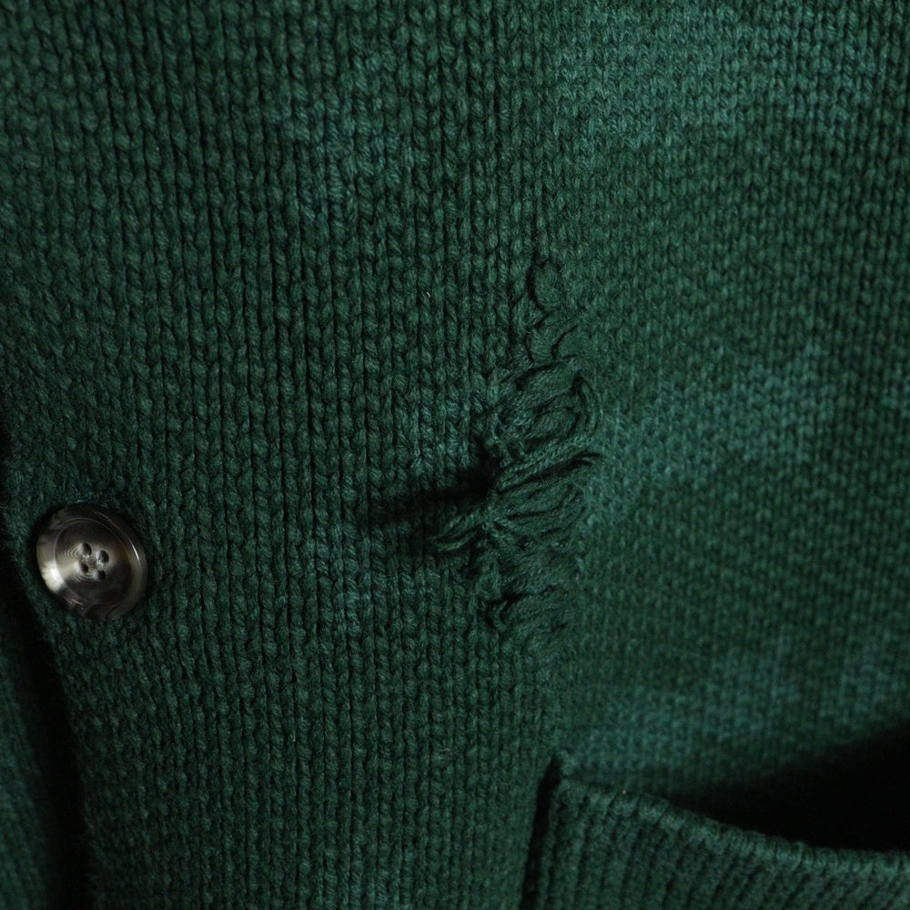 UNION(ユニオン) ×BORN X RAISED DISTRESSED CARDIGAN ボーンアンドレイズド ディストレス ダメージ加工 カーディガン グリーン
