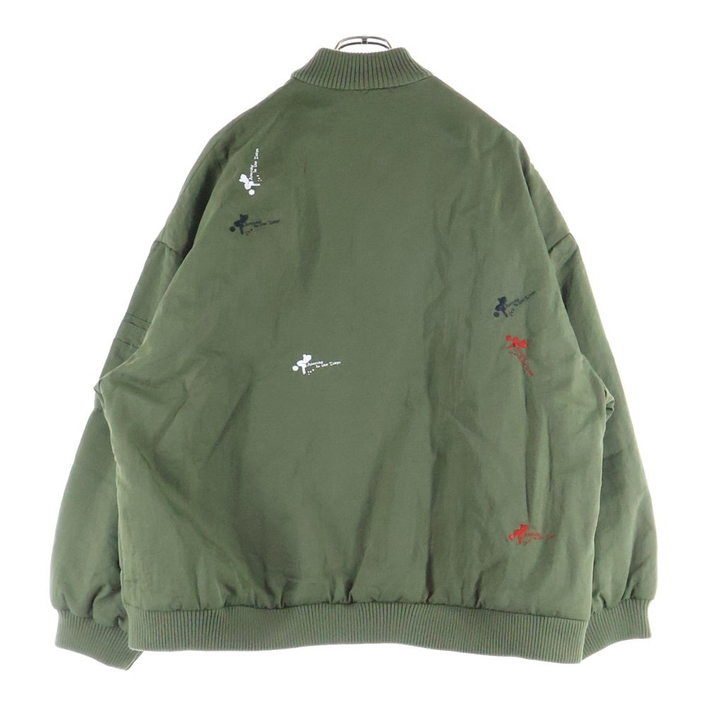NOISESCAPE(ノイズスケープ) Embroidery design flight jacket エンブロイダリーデザイン ボンバー フライトジャケット カーキ NSA095-4CD