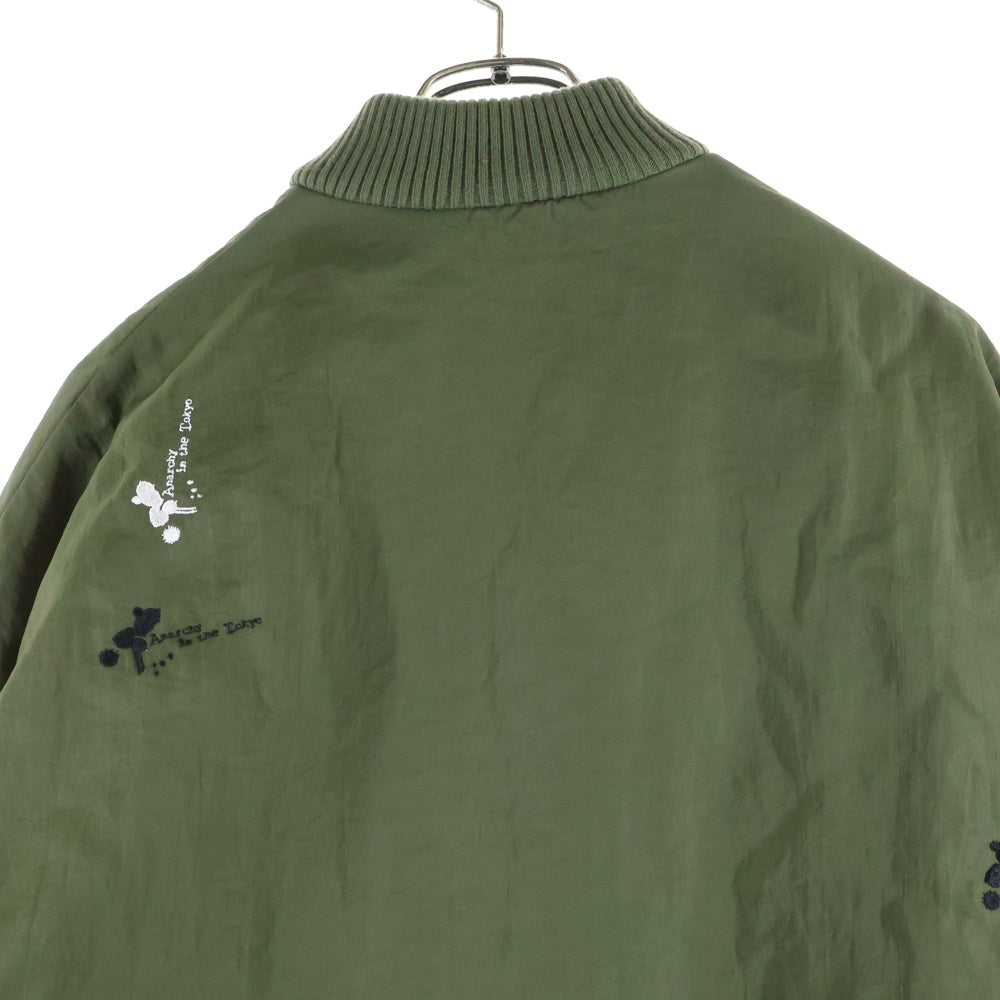 NOISESCAPE(ノイズスケープ) Embroidery design flight jacket エンブロイダリーデザイン ボンバー フライトジャケット カーキ NSA095-4CD