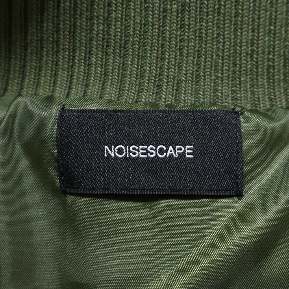 NOISESCAPE(ノイズスケープ) Embroidery design flight jacket エンブロイダリーデザイン ボンバー フライトジャケット カーキ NSA095-4CD