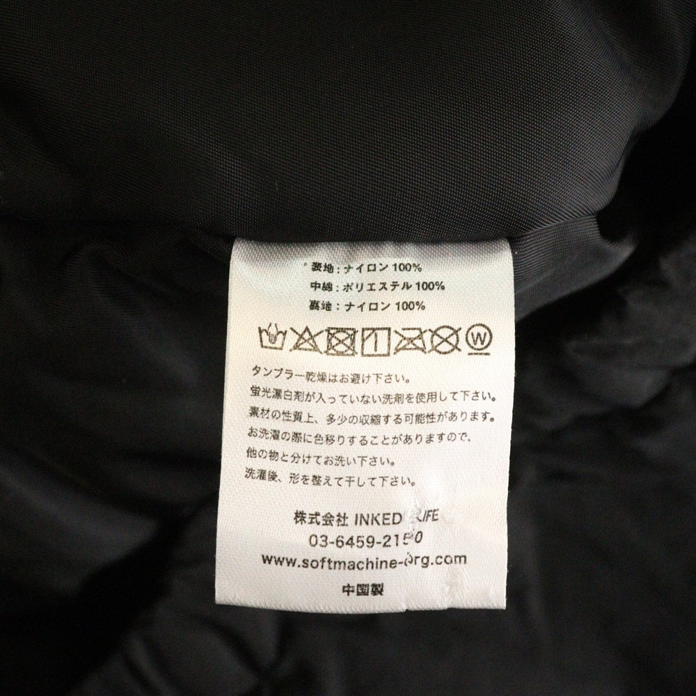 SOFT MACHINE(ソフトマシーン) ALONE JACKET アローン ジップアップ ナイロンジャケット ブラック
