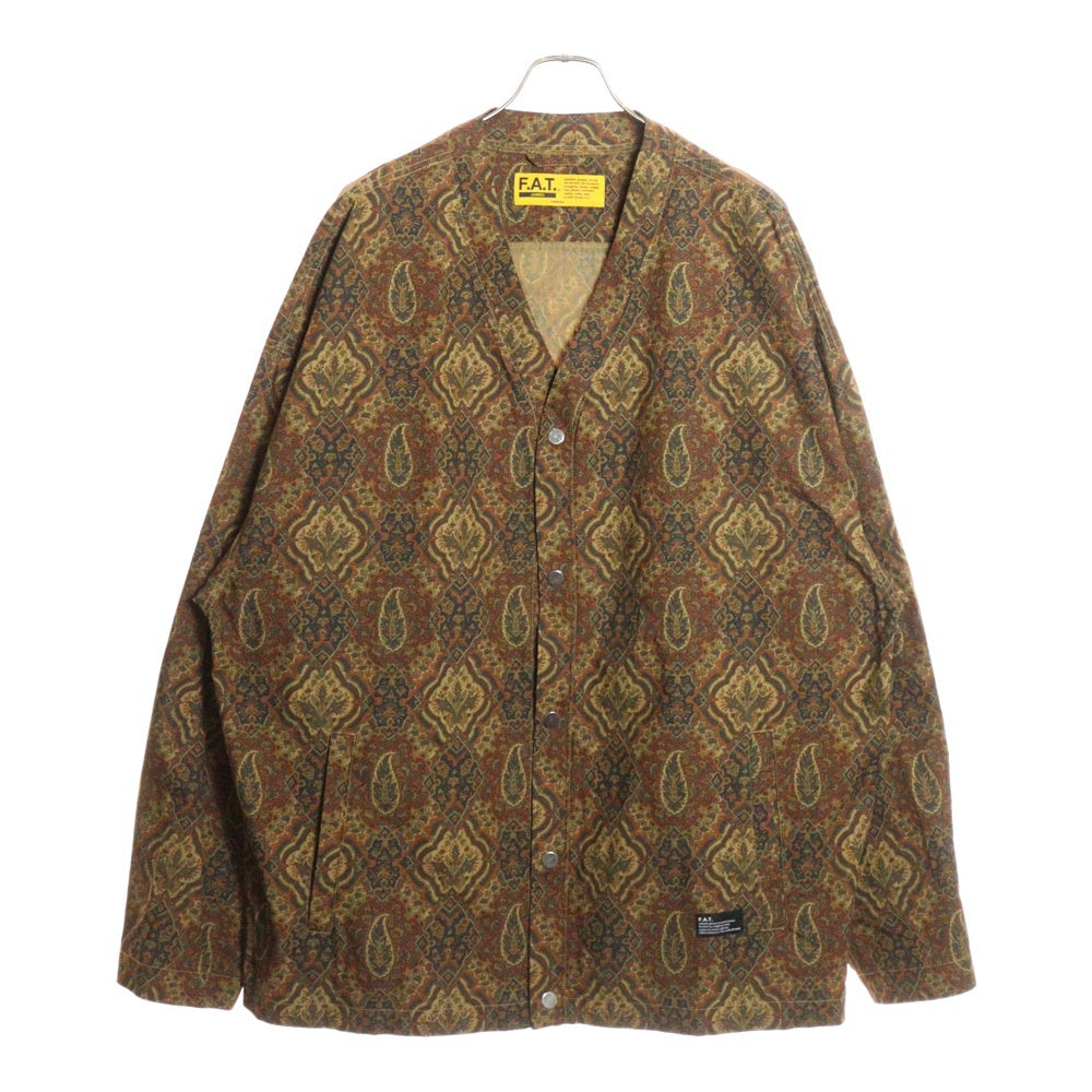 FAT(エフエーティー) LIBERGAN リバーガン ペイズリー柄 スナップボタン カーディガン ブラウン F32420-SH10-AB