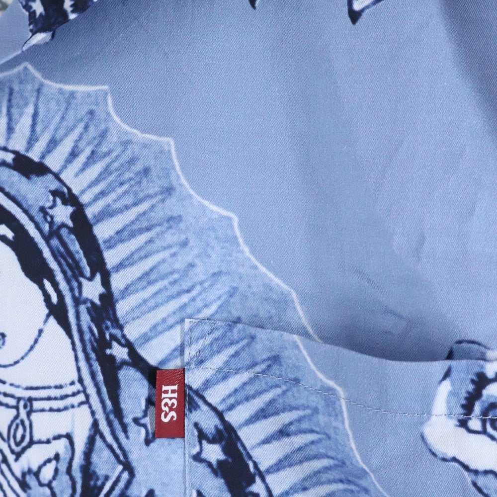 Hideandseek(ハイドアンドシーク) Maria L/S Shirt マリア 総柄 長袖シャツ ブルー HS-030125