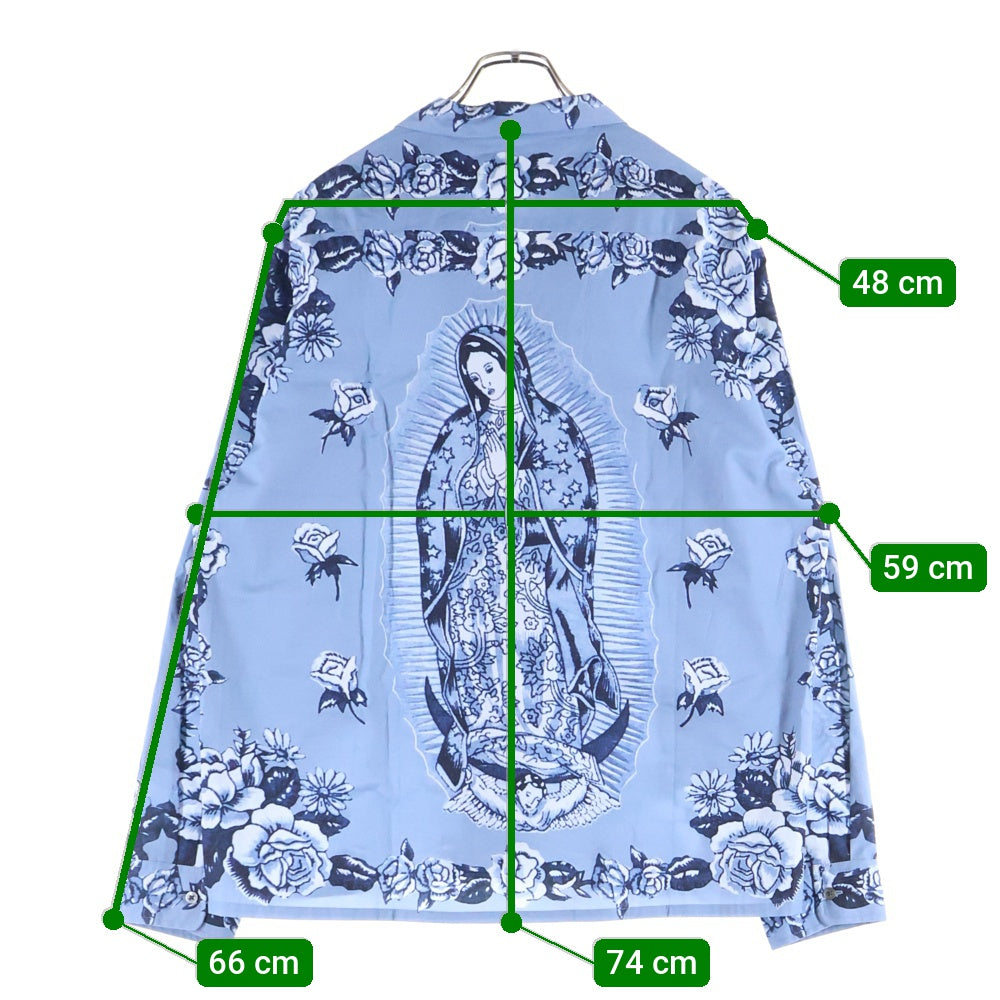 Hideandseek(ハイドアンドシーク) Maria L/S Shirt マリア 総柄 長袖シャツ ブルー HS-030125