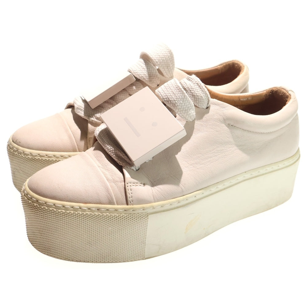 Acne Studios(アクネ ストゥディオズ) DRIHANNA NAPPA 厚底レザーローカットスニーカー アイボリー 1E7176-3D1036 レディース