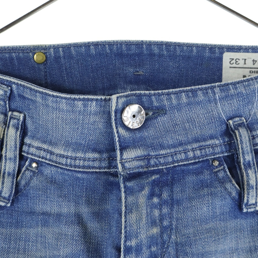 NO BRAND(ノーブランド) MATIC マッチ ヴィンテージ加工 ストレッチ スキニーデニムパンツ インディゴ レディース 008N4