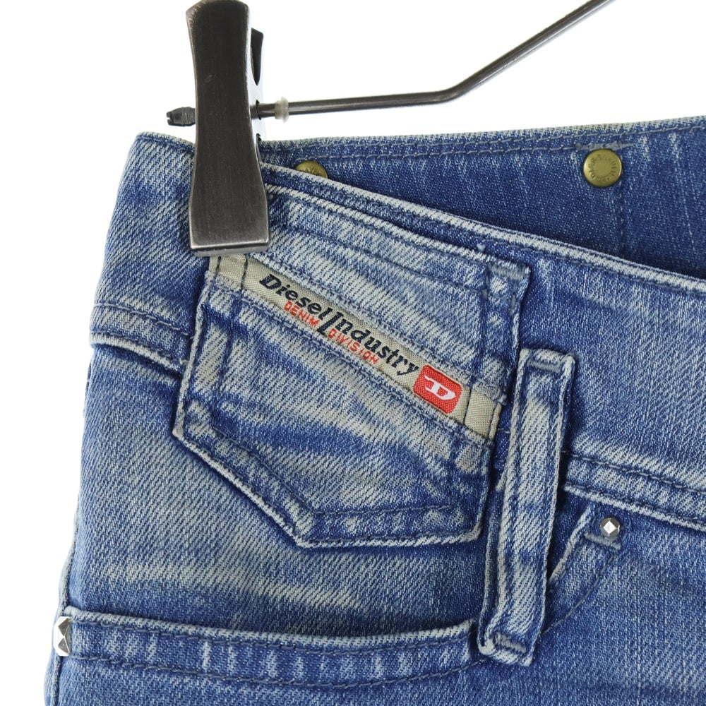 NO BRAND(ノーブランド) MATIC マッチ ヴィンテージ加工 ストレッチ スキニーデニムパンツ インディゴ レディース 008N4