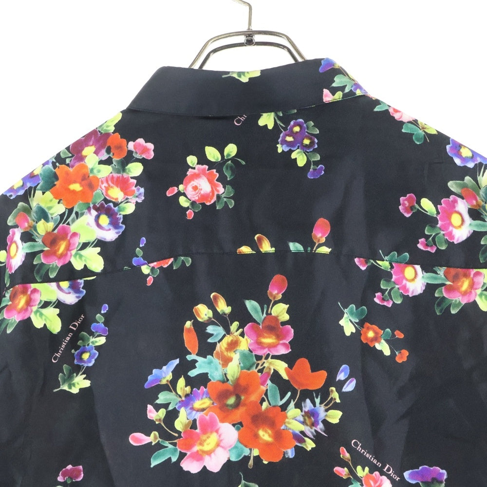 Christian Dior(クリスチャンディオール) 19SS ×KAWS BEE刺繍 総柄シルク長袖シャツ ブラック 923C561W6009