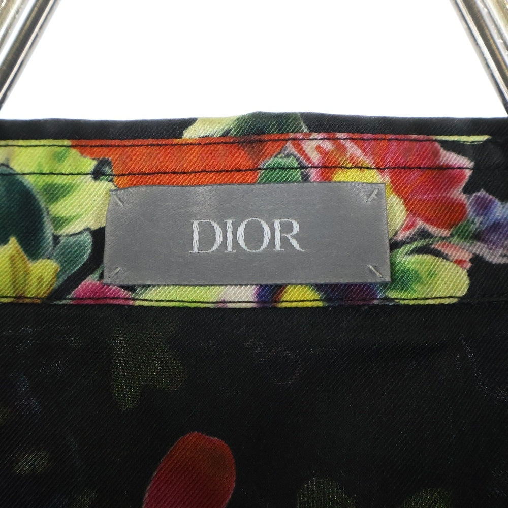 Christian Dior(クリスチャンディオール) 19SS ×KAWS BEE刺繍 総柄シルク長袖シャツ ブラック 923C561W6009