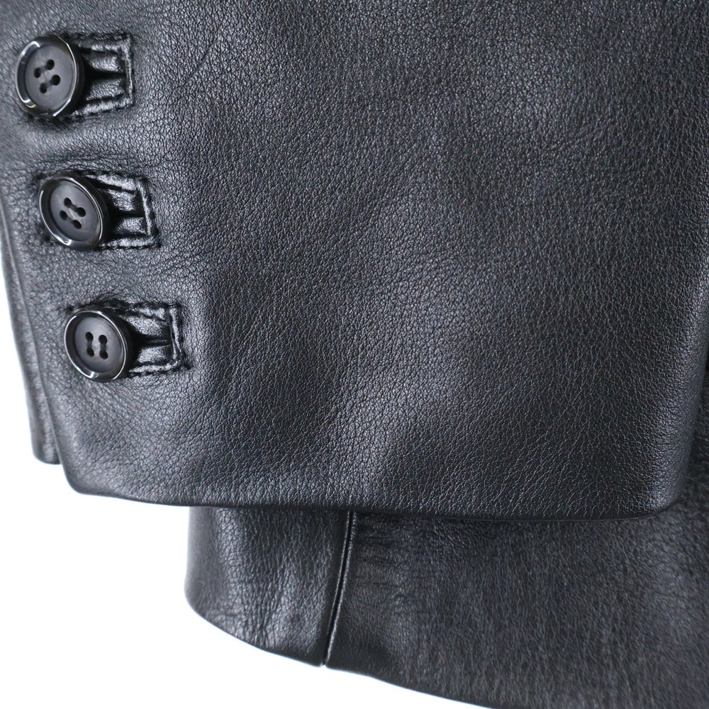 SHERMER(シャーマー) 24SS ×Jakob Hetzer Conversation Jacket コンバセーション レザージャケット ブラック SHM-24SS-204-BLK