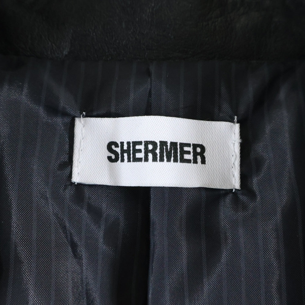 SHERMER(シャーマー) 24SS ×Jakob Hetzer Conversation Jacket コンバセーション レザージャケット ブラック SHM-24SS-204-BLK