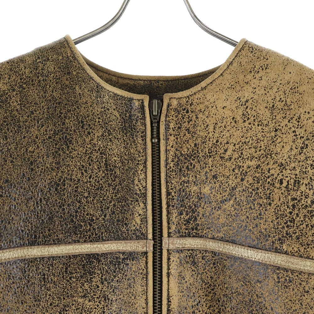 GUESS(ゲス) Crackle Leather Jacket クラック ジップアップ レザー