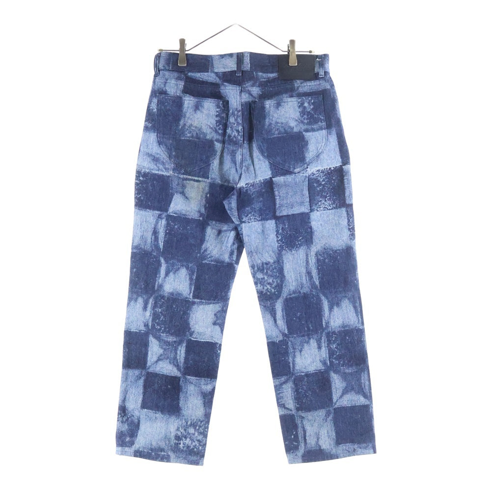 LOUIS VUITTON(ルイヴィトン) 21AW ダミエ ソルト ロゴデザイン マルチポケット ジップアップ デニムパンツ インディゴ RM212M DR0 HLD03W