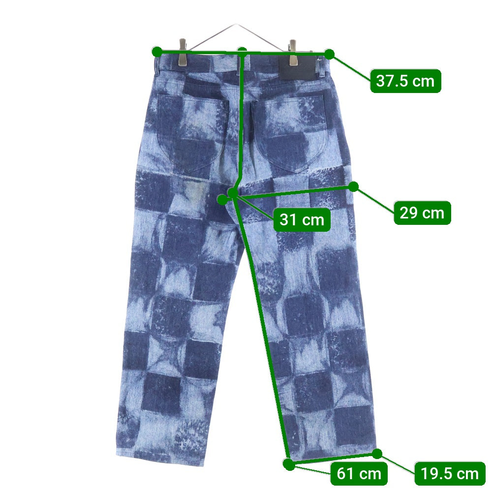 LOUIS VUITTON(ルイヴィトン) 21AW ダミエ ソルト ロゴデザイン マルチポケット ジップアップ デニムパンツ インディゴ RM212M DR0 HLD03W