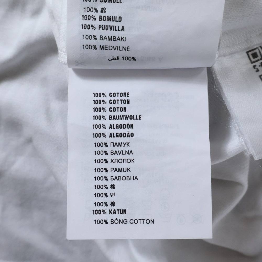 PRADA(プラダ) 23SS トライアングルロゴプレート コットン クルーネック カットソー 半袖Tシャツ ホワイト UJN861 S232 240