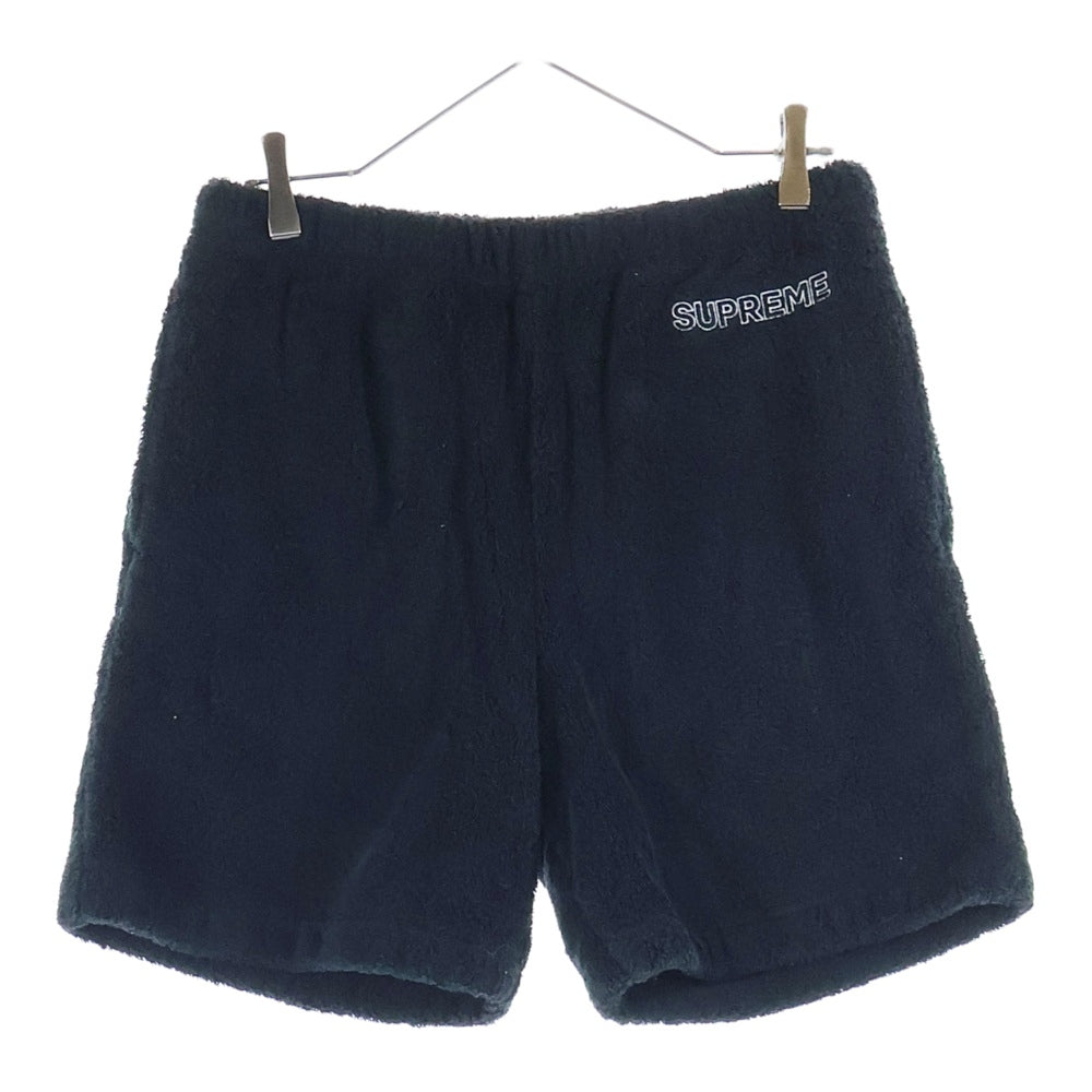SUPREME(シュプリーム) 17SS Terry Shorts テリー パイル生地 ロゴデザイン ドローストリング ショートパンツ ブラック
