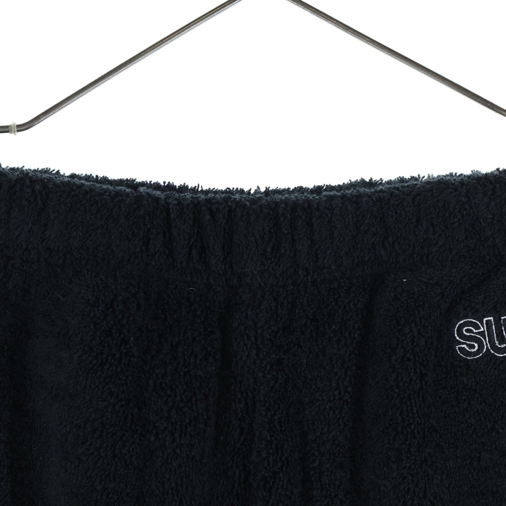 SUPREME(シュプリーム) 17SS Terry Shorts テリー パイル生地 ロゴデザイン ドローストリング ショートパンツ ブラック