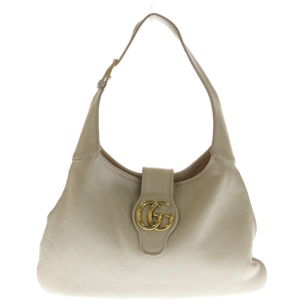 GUCCI(グッチ) アフロディーテ ミディアム ゴールドロゴ レザー ショルダーバッグ ベージュ 726274