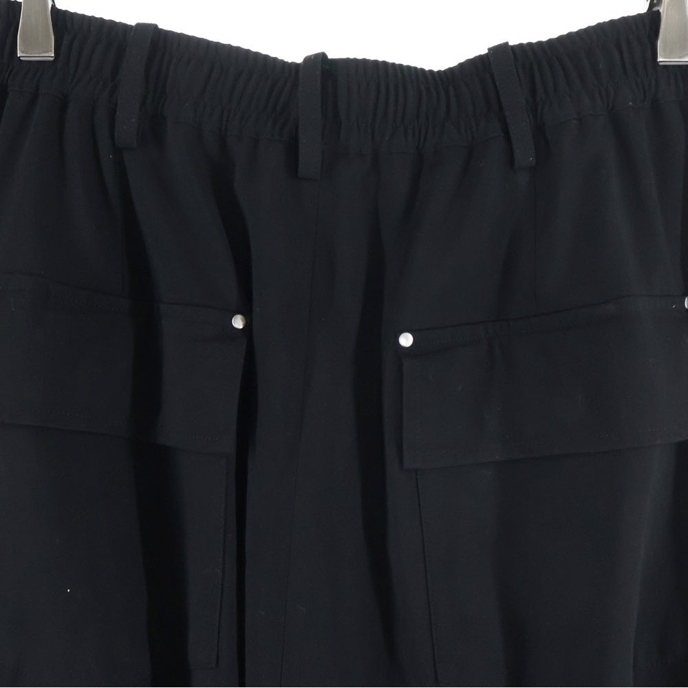 s'yte(サイト) GABARDINE STRETCH STUDS SLIM MACKIN SAROUEL PANTS ベルトループ仕様 サイドジップ付き マッキン サルエルパンツ ブラック UM-P77-912