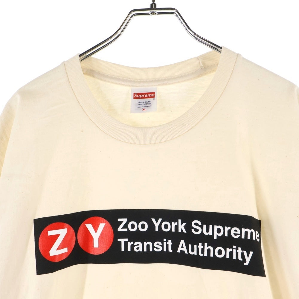 SUPREME(シュプリーム) 25SS ×Zoo York Transmit Tee ズーヨーク トランスミット フロントプリントTシャツ 半袖クルーネックカットソー アイボリー