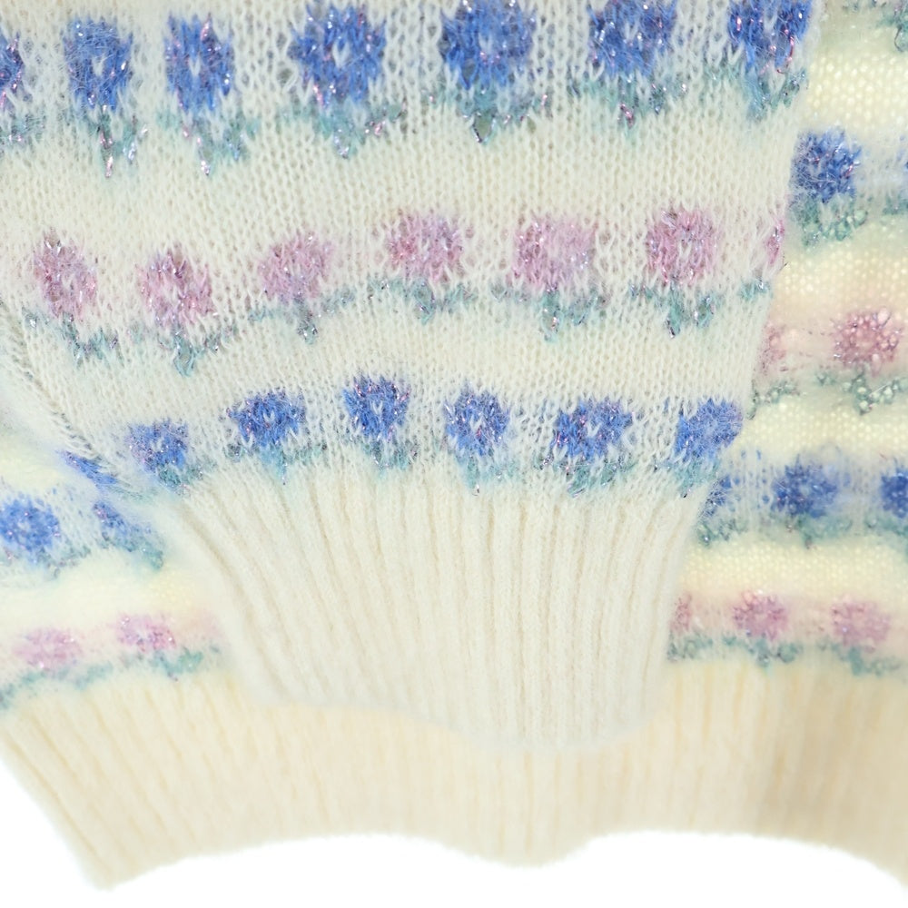 SUPREME(シュプリーム) 25AW Flowers Metalic Sweater アイボリー フラワーメタリック総柄 クルーネックニットセーター アイボリー