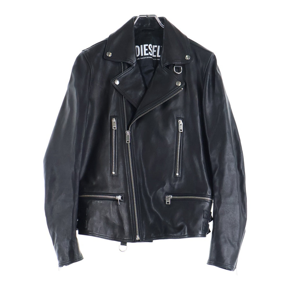 DIESEL(ディーゼル) ラムレザー ダブルライダースジャケット ブラック