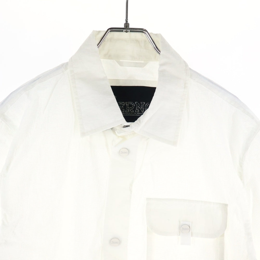 HERNO(ヘルノ) 24SS BOMBER JACKET ボンバー シャツジャケット ホワイト GI000403U-12572-1000