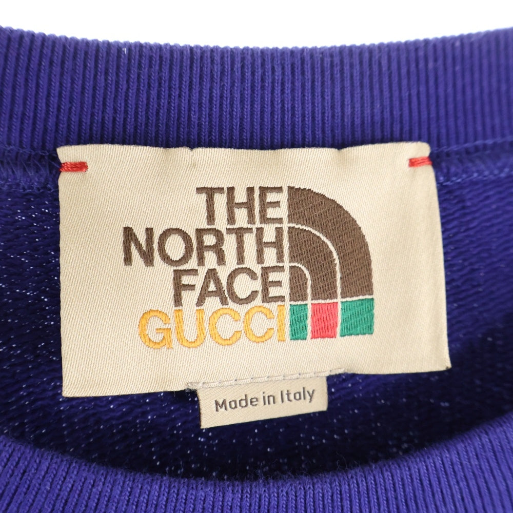 GUCCI(グッチ) ×THE NORTH FACE ザ ノース フェイス フロントロゴ クルーネックスウェットトレーナー パープル 671455 XJDRL