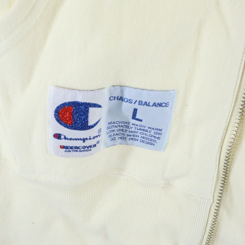 CHAMPION(チャンピオン) 25SS ×UNDERCOVER REVERSE WEAVE アンダーカバー リバースウィーブ フーデッド ジップアップスウェットパーカー ホワイト C8-B107